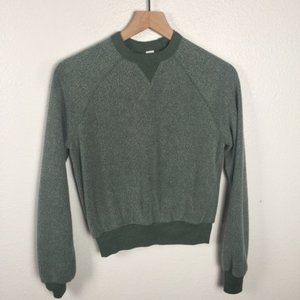 ALTERNATIVE Olive green fuzzy crewneck sweater size small